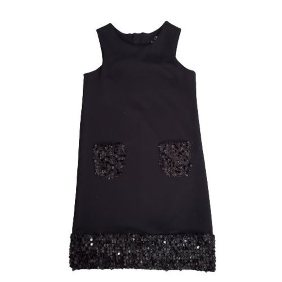 Land's End Kids Girls Black Sleeveless Sequin T-Shirt Jumper Dress Size 6X-7 - Picture 12 of 12